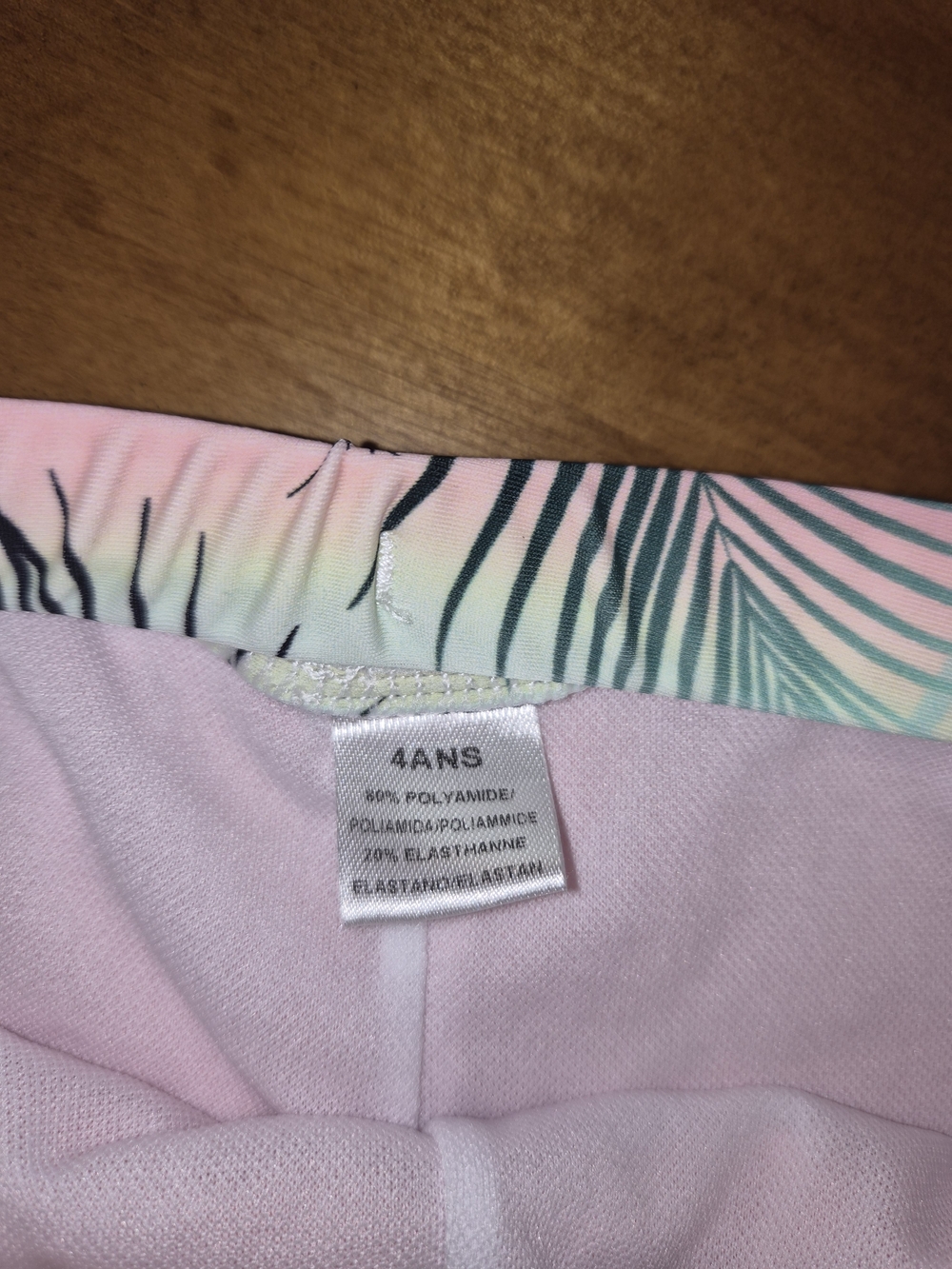 Girls' Coral Tropical Palm Long-Sleeve Rashguard 2 piece Swimsuit Set Sz 4/ 4T - Picture 2 of 11